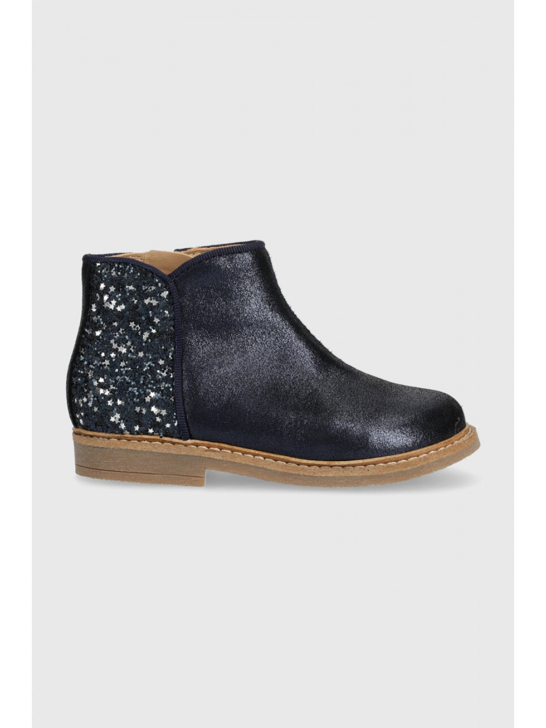 Dětské kožené boty Pom D & 39 api RETRO BACK tmavomodrá barva